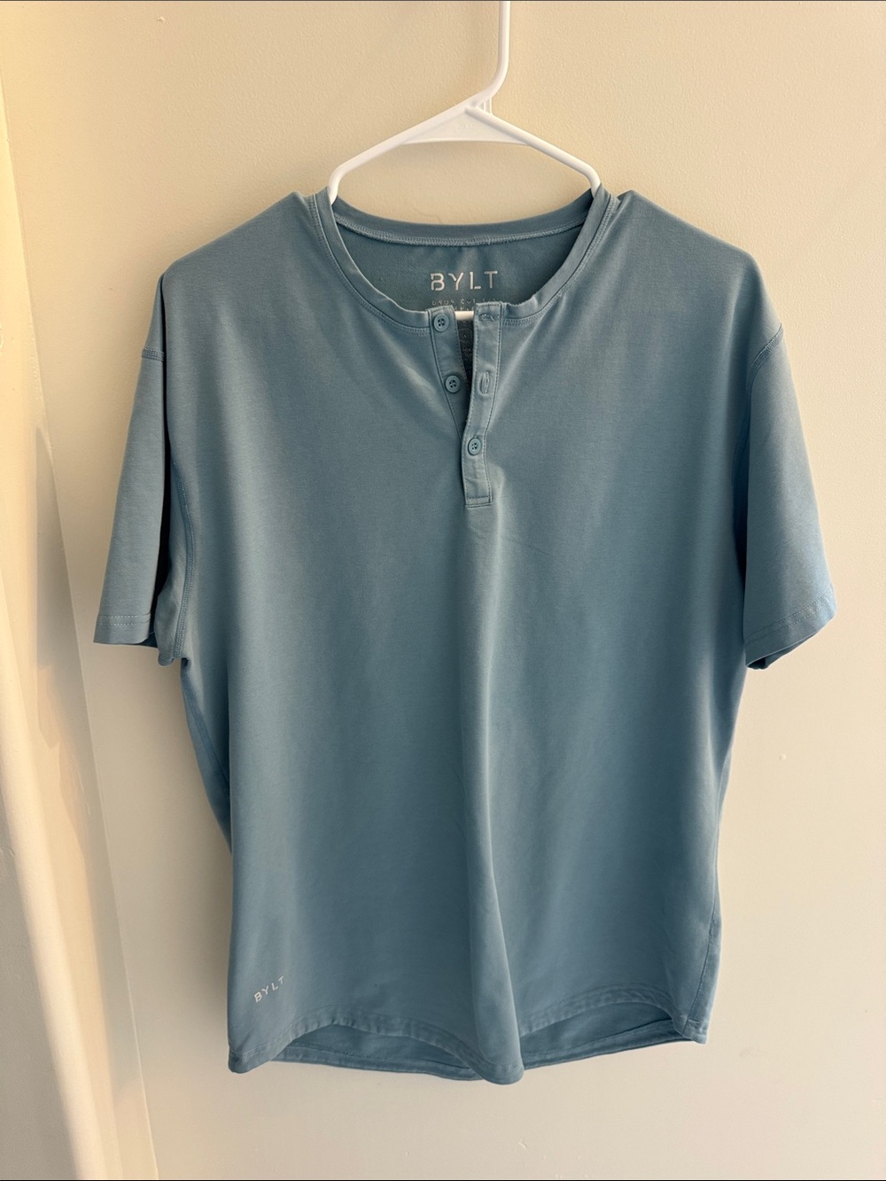 BYLT Basics Short-Sleeve Henley in Slate Blue